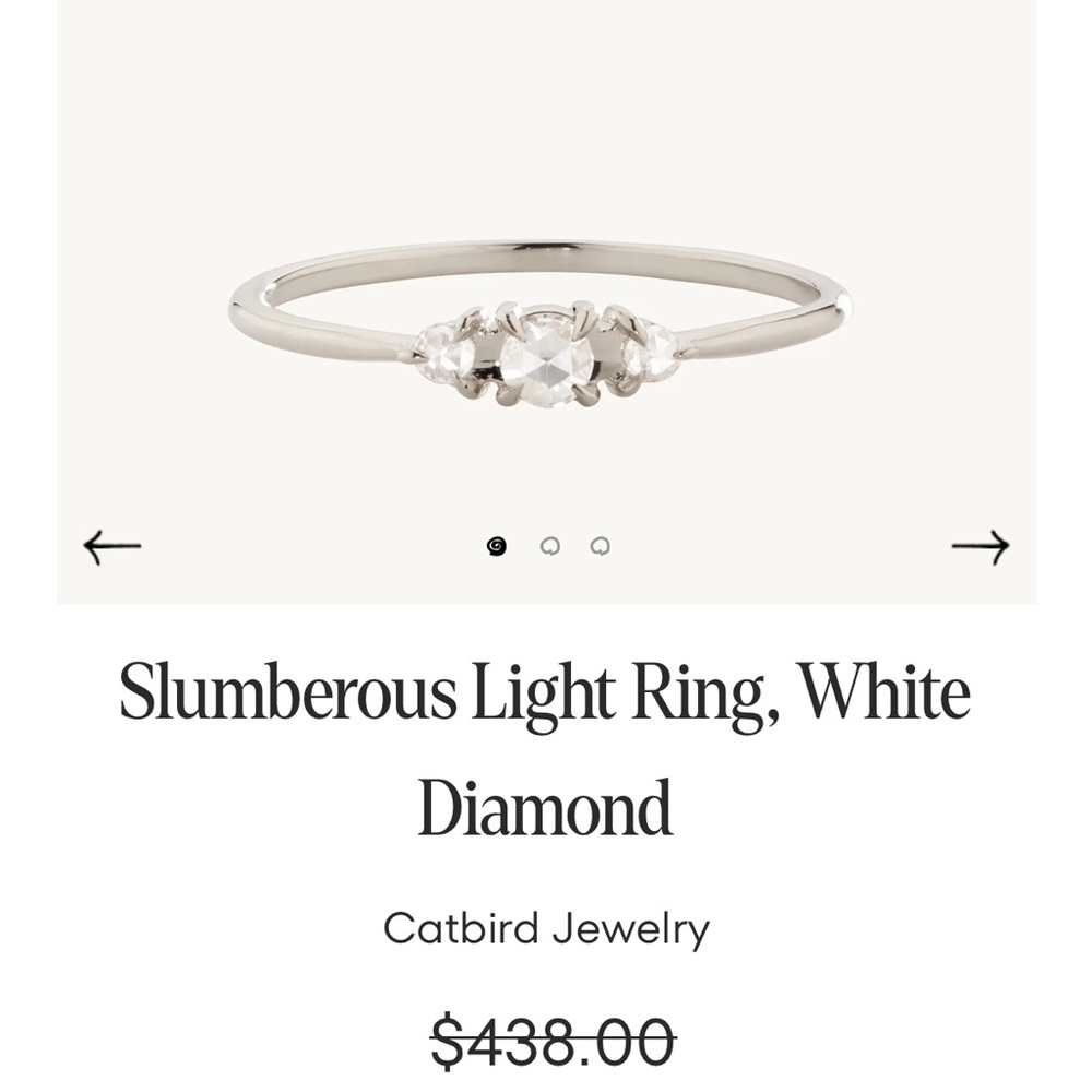 Sleeping beauty ring catbird 6.25 white gold diamond